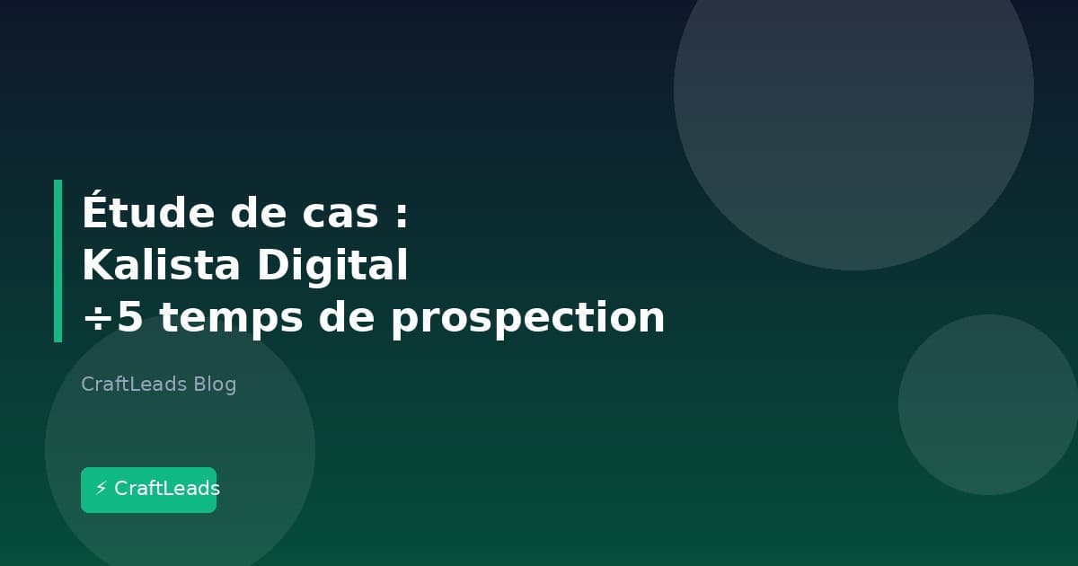 Étude de cas : Comment l'agence Kalista Digital a divisé par 5 son temps de prospection avec CraftLeads