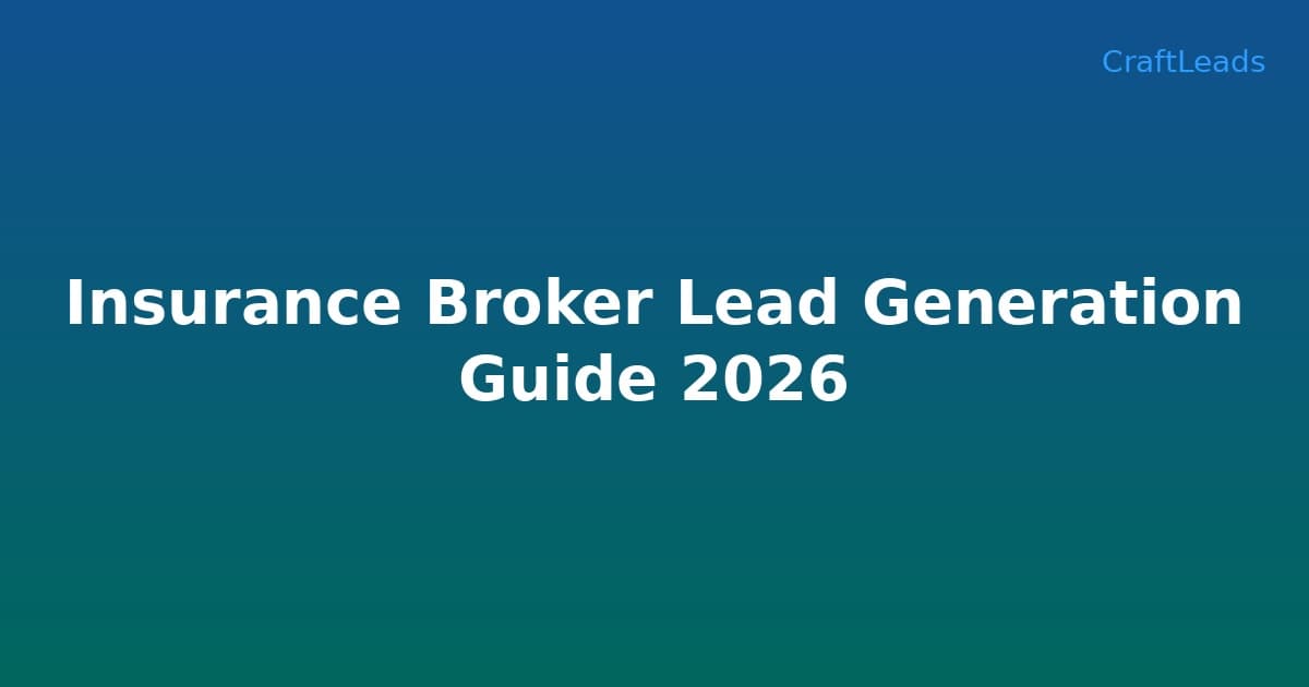 Insurance Broker Lead Generation Guide: How to Find High-Value Clients in 2026