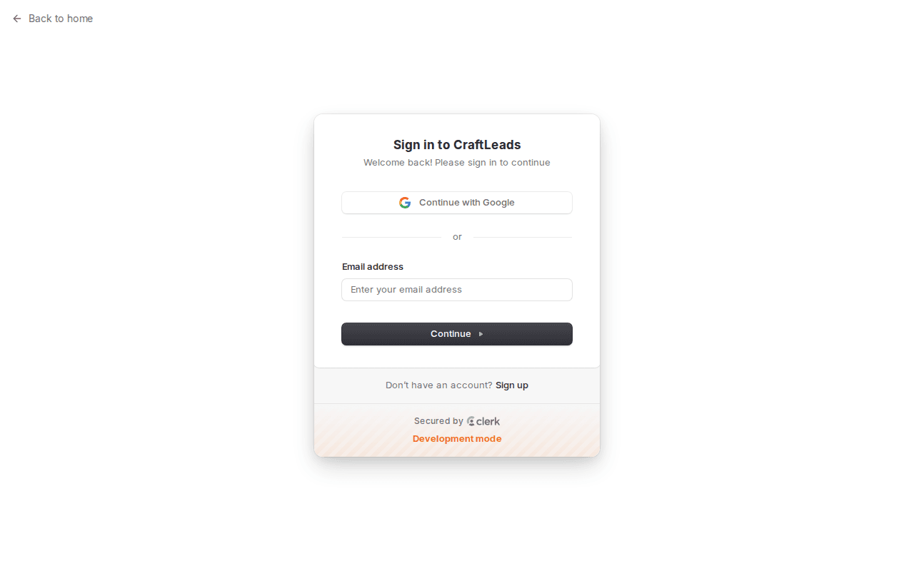 Sign-in page